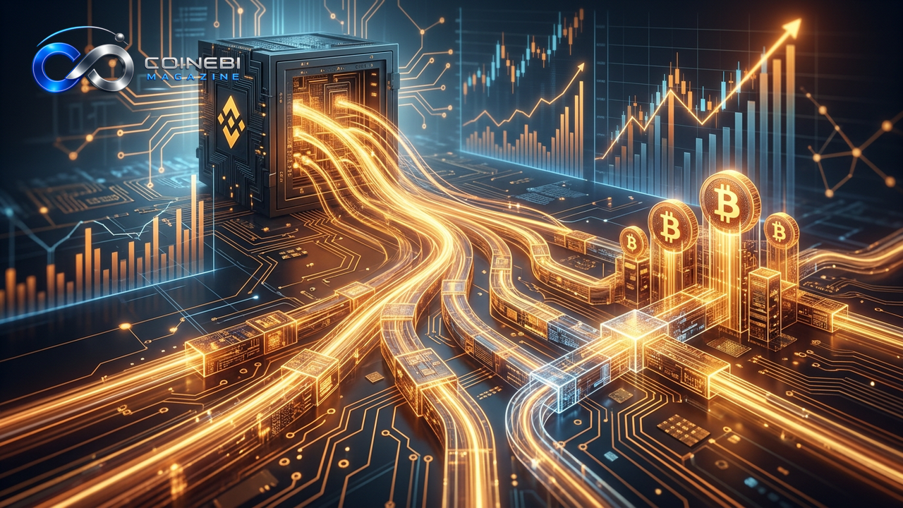 Amber streams depicting crucial Bitcoin ETF inflows.