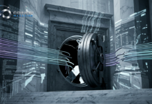 Empty digital vault representing the Knaken Exchange bankruptcy.