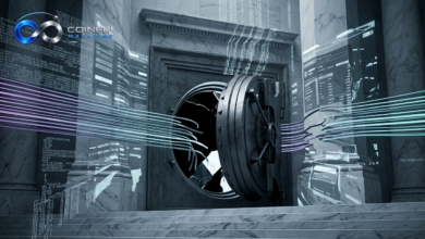 Empty digital vault representing the Knaken Exchange bankruptcy.