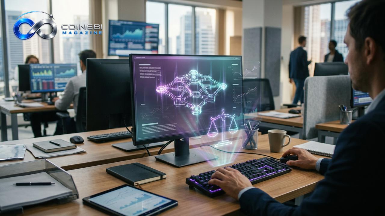 crypto-dispute-resolution - A futuristic digital courtroom illustrating modern crypto dispute resolution concepts.