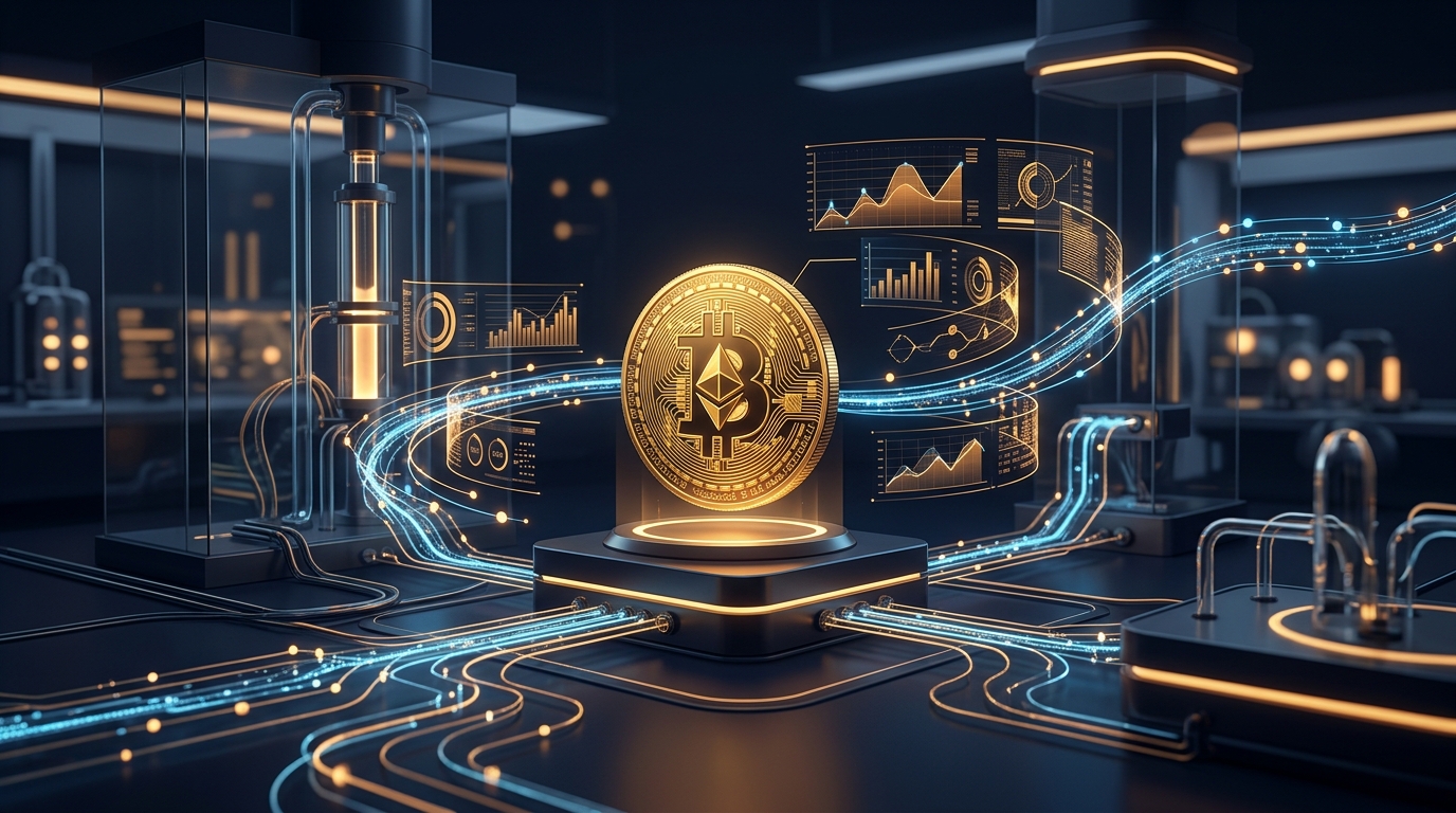 crypto-market-trends - A futuristic digital asset landscape showcasing the latest crypto market trends.