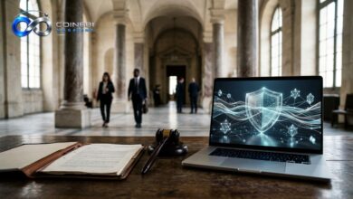 A secure digital interface demonstrating crypto regulatory compliance frameworks.