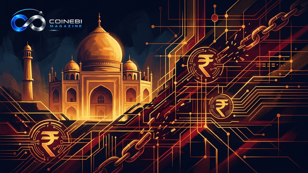 A symbolic representation of the ongoing debate over an India crypto ban.
