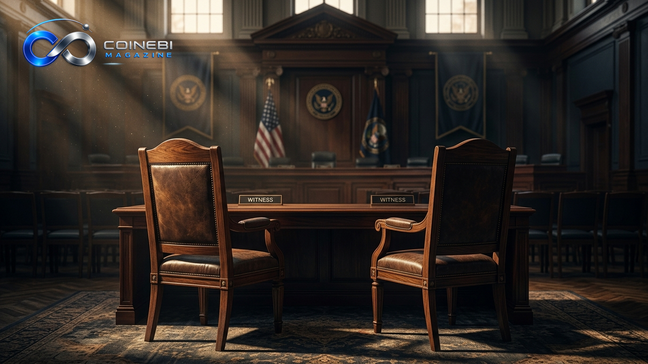 Empty hearing room chairs representing the unresolved SEC CFTC vacancies.