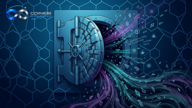 Shattered digital vault door representing the SecondFi ADA wallet theft.