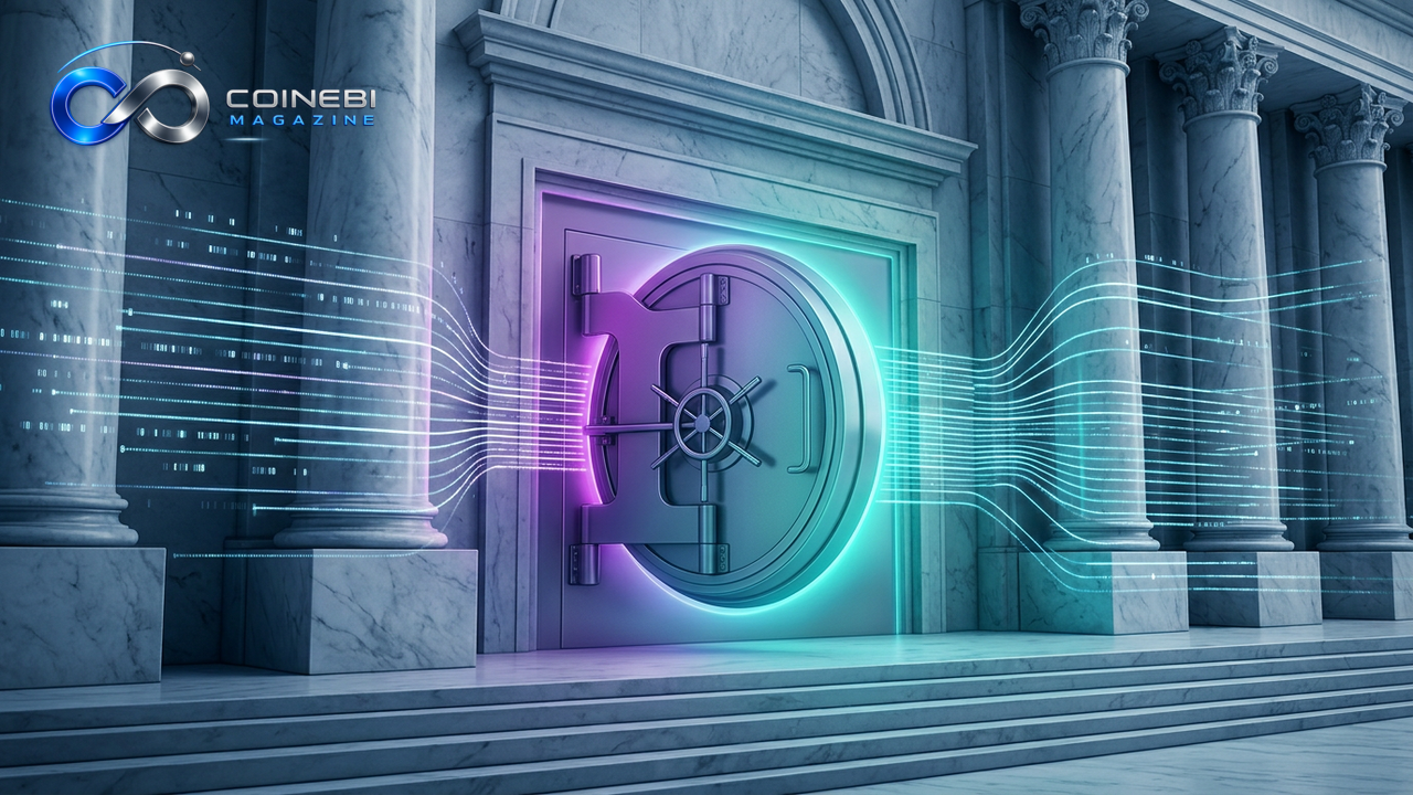 Digital vault door closing, symbolizing Vietnam crypto fines.
