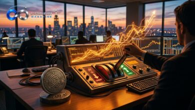 A mechanical trading lever shifting gears representing CME leveraged funds action