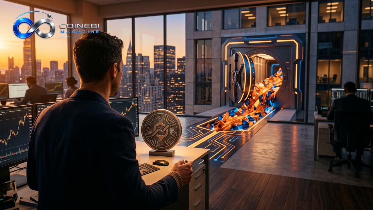A visual metaphor representing spot bitcoin ETF inflows and market liquidations.