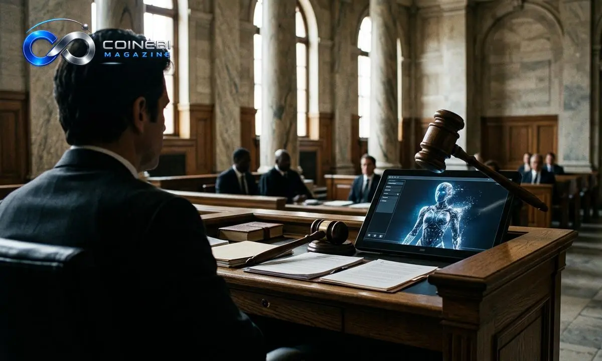 A holographic companion fading during the Character AI bankruptcy asset auction.